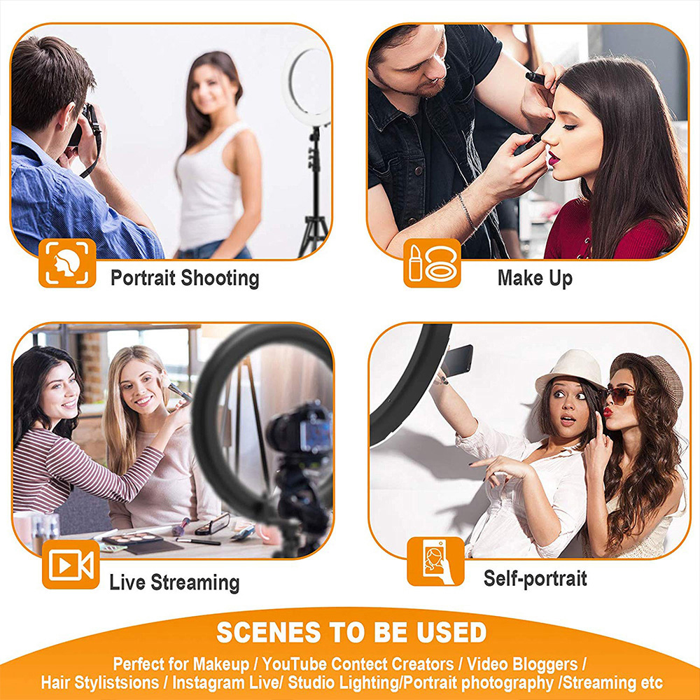 6inch LED Ring Light Photographic Selfie Ring Lighting with Stand for Smartphone Youtube Makeup Video Studio Tripod Ring Light
