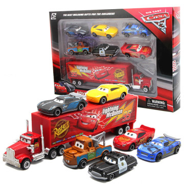 7pcs/set Cars 3 disney pixar toys set Lightning McQueen Jackson Storm Truck 1:55 Alloy Pixar Car Metal Die Casting Car Toy Gift