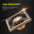 10*10cm Euro Style Antique Brass Flower Art Carved Euro Floor Drains Square Floor Drain Strainer Dropshipping