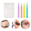 4Pcs/Set Eye Lashes Tweezers Point Tip/Slant Tip/Flat Tip Stainless Steel Eyebrow Tong Eyelashes Tweezers Professional Accessory