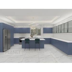 Wall mount laminate blue american kitchen cabinet modern