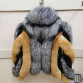 2020 winter Ladies Natural Fox Fur patchwork thickening warm coat outwear solid Color women's jacket