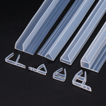 2 Meters Widened F/h/U shape silicone rubber shower room door window glass seal strip weatherstrip for 6/8/10/12 mm glass