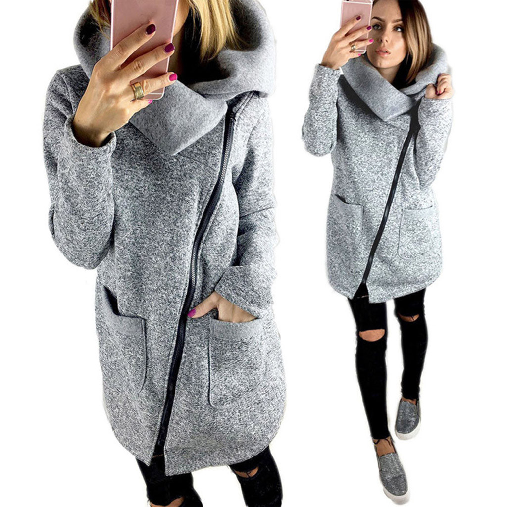 Women Spring Winter Plus Size 5XL Sudaderas Para Mujer Fleece Sweatshirt Hoodie Long Zipper Hoodies Jacket Coat Outwear