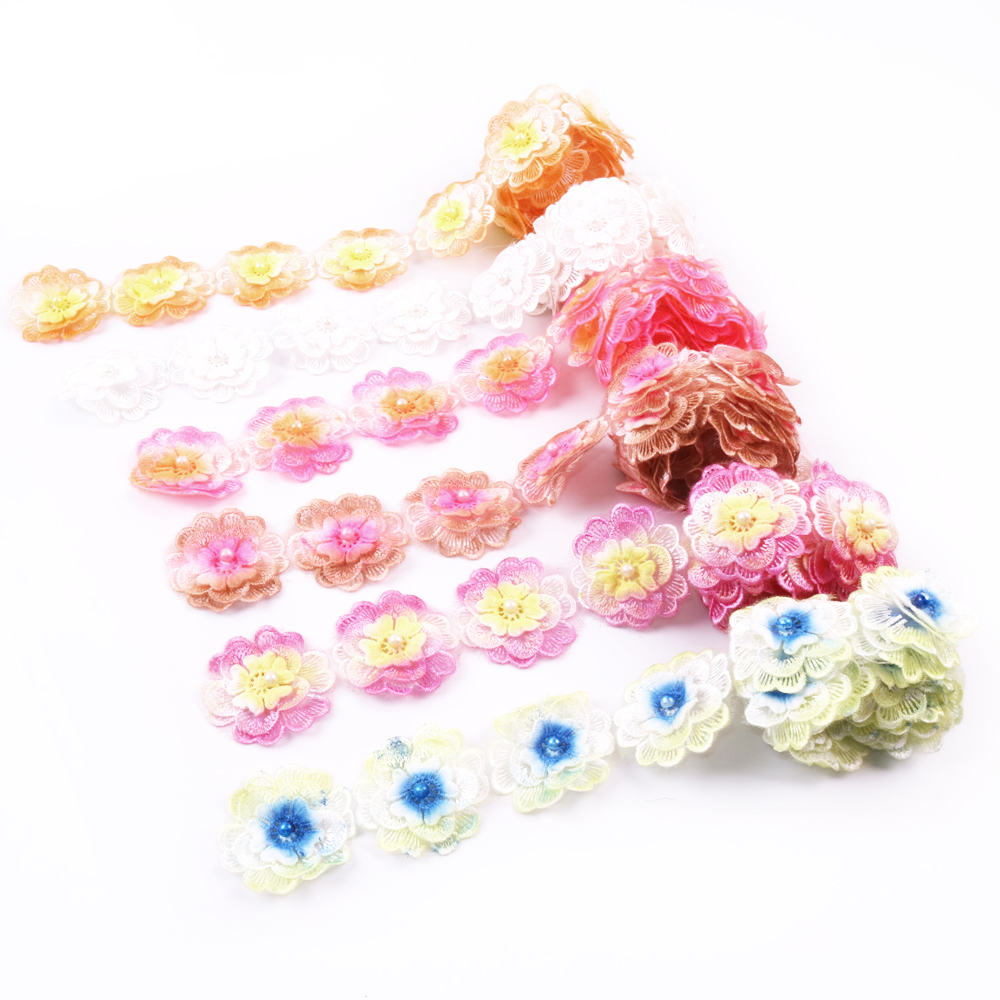 David accessories Lace Trim Embroidery Flowers Tape 1 yards,DIY Garment Supply,Sewing Accessories,1Yc4184