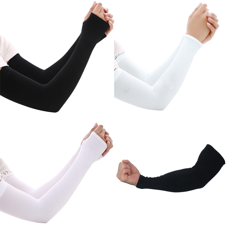 1 Pair Men Women Cycling Arm Sleeve Running Bicycle Cycling Sun Protection Knitting Cuff Cover Protective Anti-sweat Arm Warmers