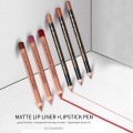2Pcs/Set 15Color Nude Matte Lipstick Pen with Lip Liner Set Waterproof Lip Set Focallure Makeup Product Brown Women Beauty Tools