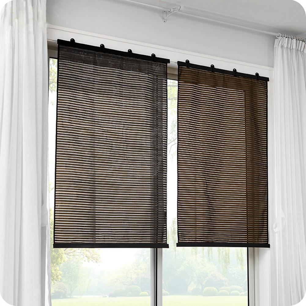 Blackout Roller Shade Curtain Breathable Wall-Mounted Sun Block Curtain Removable Drill-free Blackout Window Shade For Bedroom