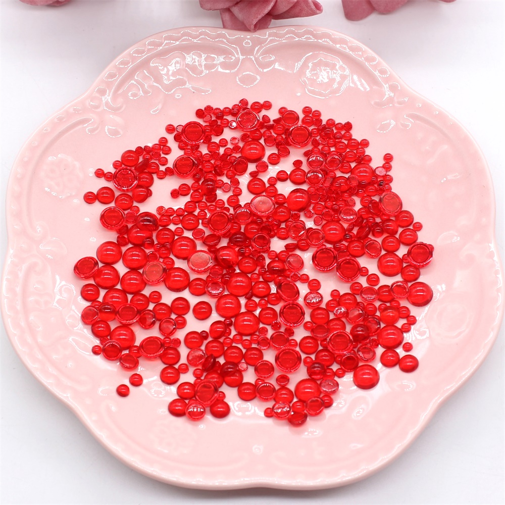 KSCRAFT 350pcs Red Simulation Dewdrop Waterdrop Droplets Stones for DIY Paper Craft Card Making Decor Accessories Scrapbooking