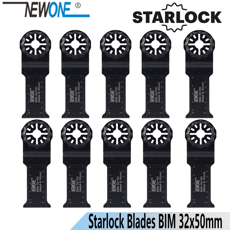 NEWONE 32*50mm Starlock Long BIM Saw Blades fit Power Oscillating Tools for Wood Metal Cut Remove Nails and more