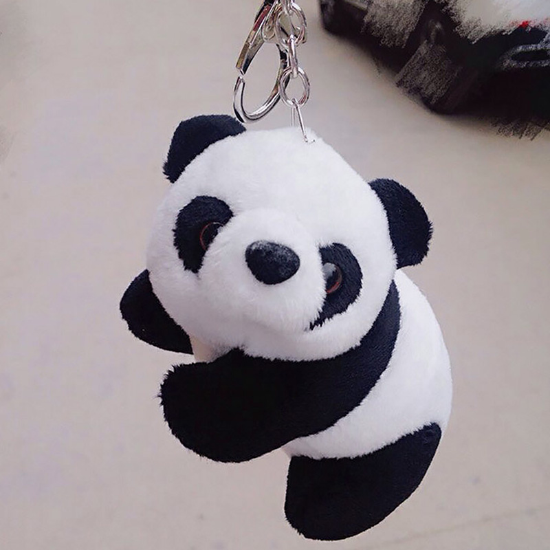 New Arrivals Women Plush Animal Panda Shape Keychain Key Chains Rings Holder Charm Bag Pendant Decoration Ornament