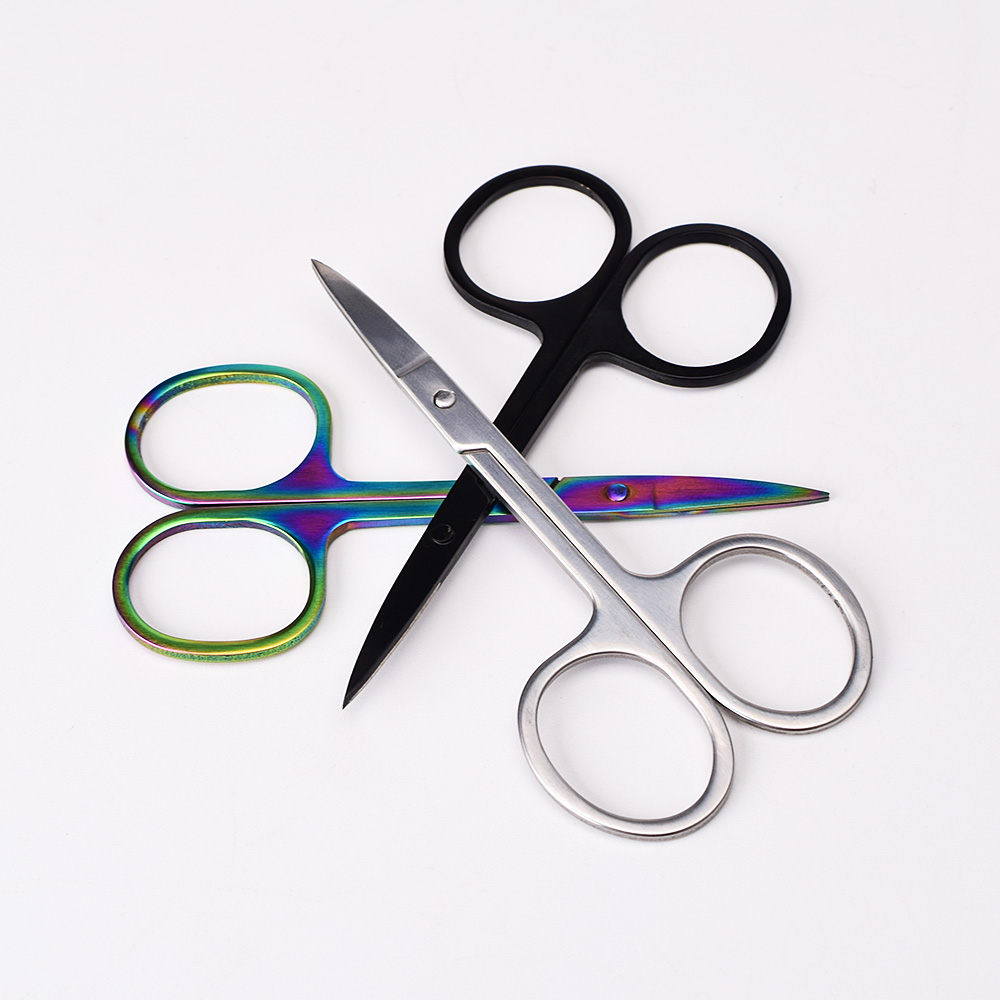 Stainless Steel Eyebrow Scissor Eyebrow Trimmer Eyebrow Eyelashes Nose Hair Scissor Manicure Scissors Cutter Nail Makeup Tool