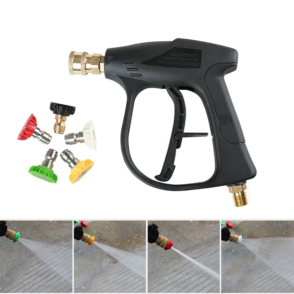 Car Washer High Pressure Snow Foam Gun M14 x 1.5 mm 1/4" Quick Release with 5 Nozzles Car Washer Water Gun Car Cleaning Tools