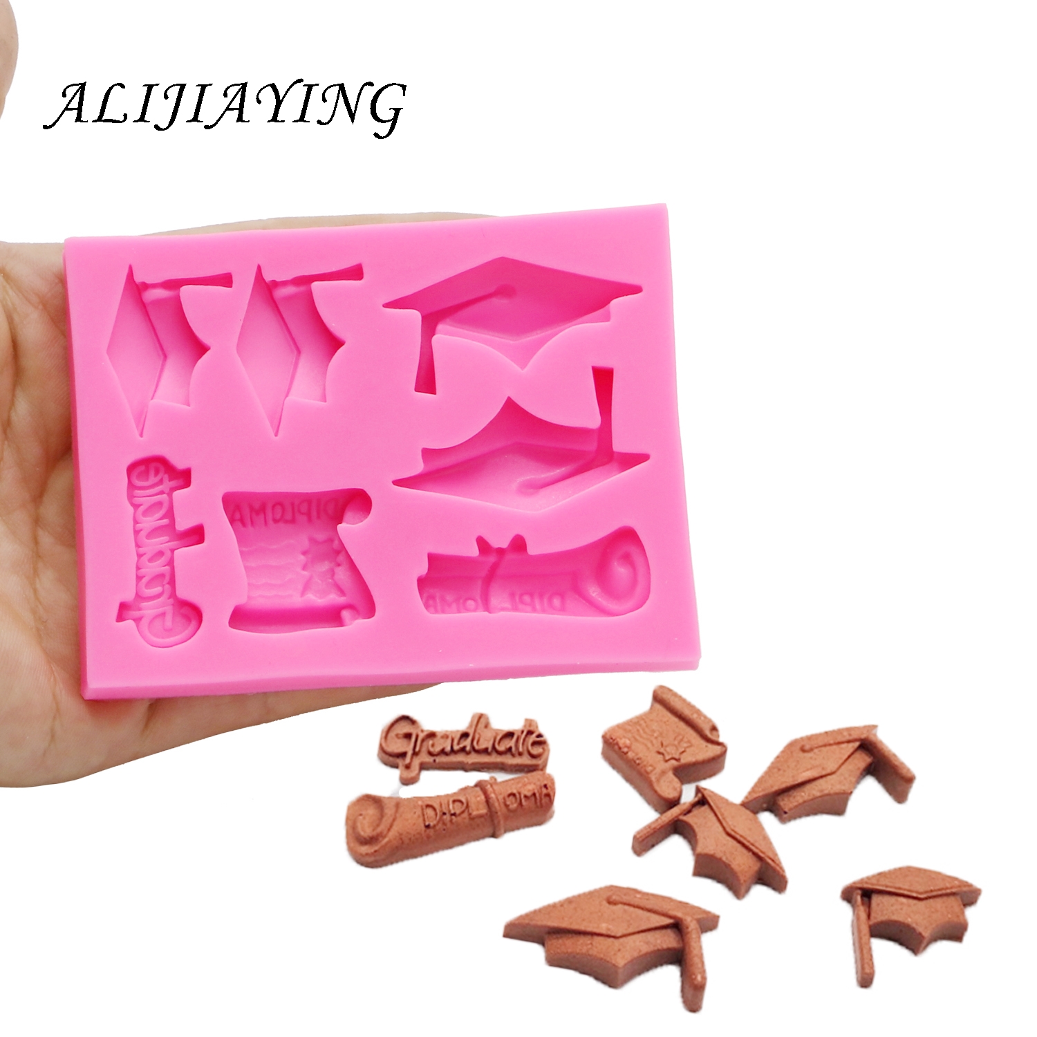DIY Graduation doctor hat Fondant Sugarcraft Silicone Mould Cake Decoration Tools chocolate Polymer Clay Resin Mold D1415