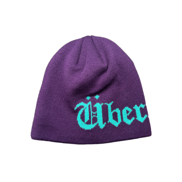 Winter Style Purple Jacquard Beanie with Logo