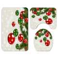 4PCS/set Christmas Ball Star Decorative Balloon Bathroom Rug Shower Curtain Skidproof Toilet Lid Cover Bath Mat Rug Set