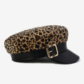 COKK Beret Caps Ladies Fashion Leopard Print Beret Hats For Women Flat Caps Female Military Cap Gold Color Buckle Boina Feminina