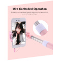 Mini Extendable Handheld Rotatable Wired Automatic Selfie Stick Folding Portable Plug-Play Phone Clip for IPhone Android