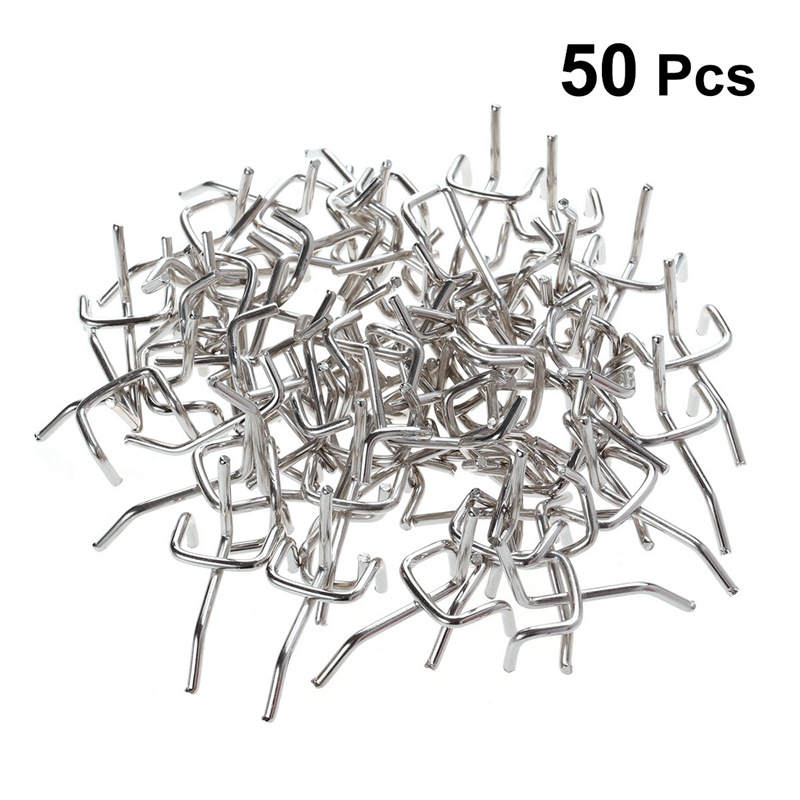 50Pcs Durable Carbon Steel Practical Pegboard Hooks Garage Workshop Storage Garage Work Shop Organization Display Hanging Tool