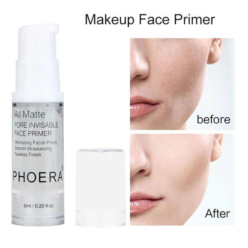PHOERA 6ml Face Base Primer Makeup Liquid Face Pore Hydrating Oilcontrol Facial Cream Brighten Pre-makeup Primer Cosmetic TSLM1