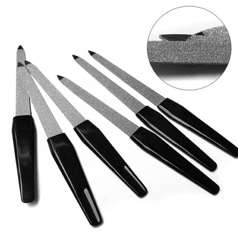 Professional Nail Files Double Sided Metal Nail File Plastic Handle Sanding Polishing Buffers Pedicure Manicure Beauty Tools