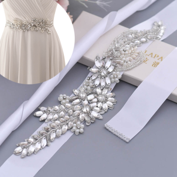 TOPQUEEN S182 Luxury Bridal Belts Wedding Dress Accessories Elegant Rhinestone Sash Dress Belt Sash Women Formal Party Sash