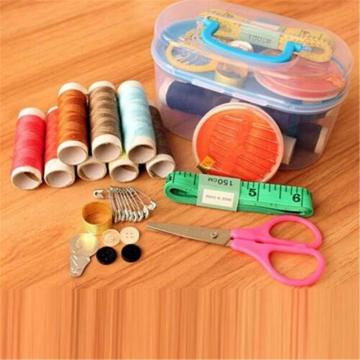 Sewing Accessories Thread Needle Scissor Set Sewing Kit Travel Home Storage Box Set Measure Thimble Case Sewing Tools QE