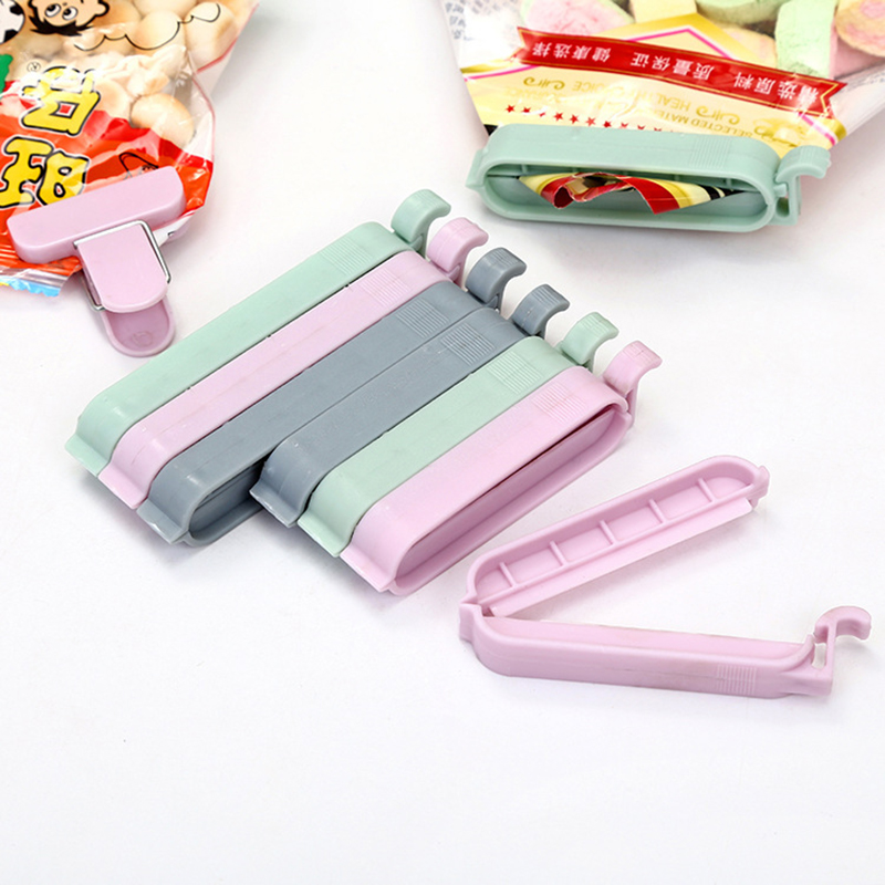 12Pcs/Set Plastic Sealing Clips Food Bag Clip Sealer Snack Fresh Food Storage Bag Clips Kitchen Mini Vacuum Sealer Kitchen Tools