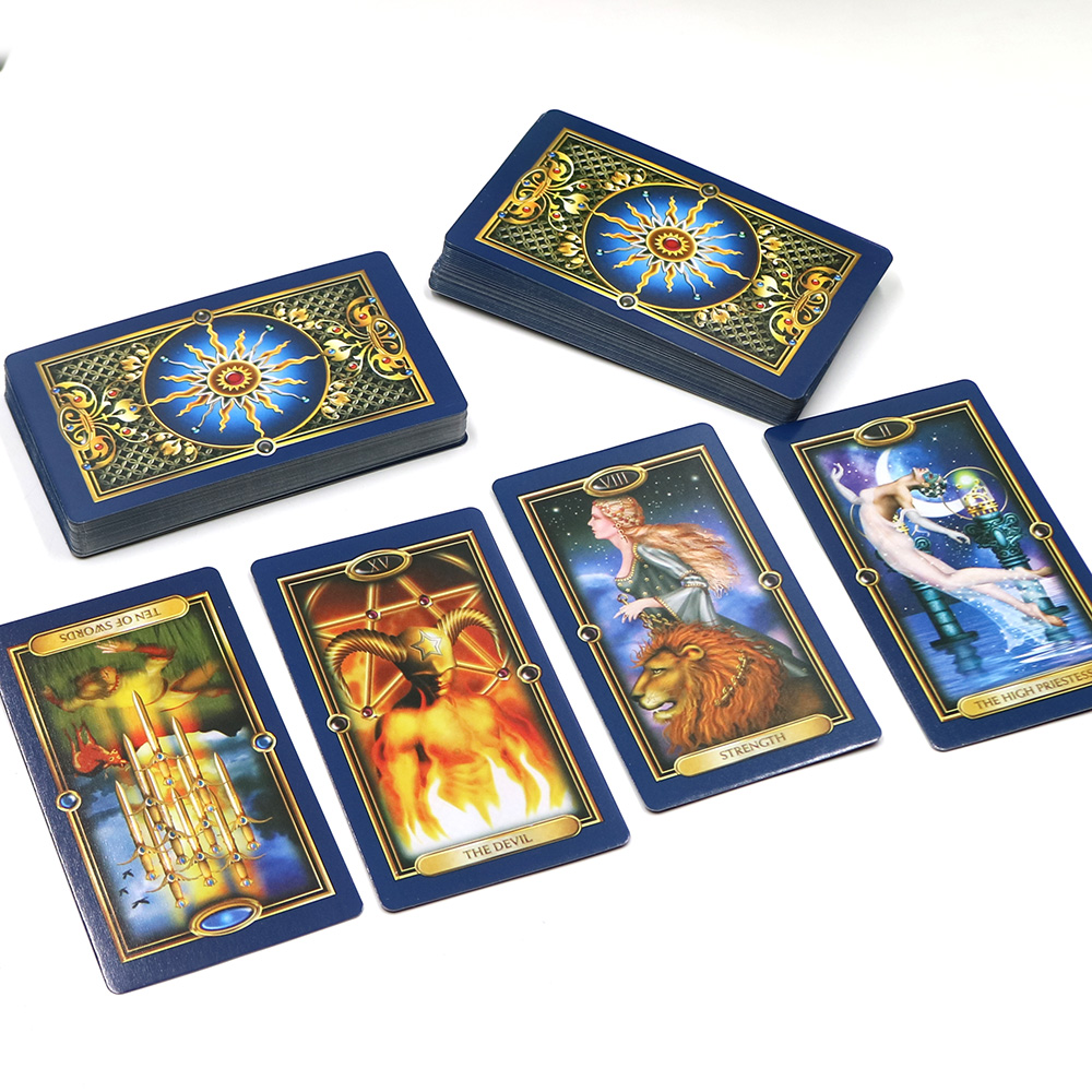 2021 gold tarot cards Full English mysterious tarot deck 78 playing cards game for women girls board game