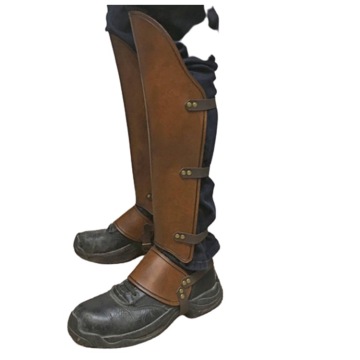 Vintage Medieval Steampunk Synthetic Leather Half Chaps Leg Gaiter Shoe Spats Boot Covers Cavalier Renaissance Costume Accessory