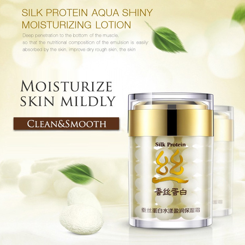 BIOAQUA Silk Protein Moisturing Snail Face Cream Whitening Cream Acne Scar Removal Cream Facial Firming Face Serum Skin Care