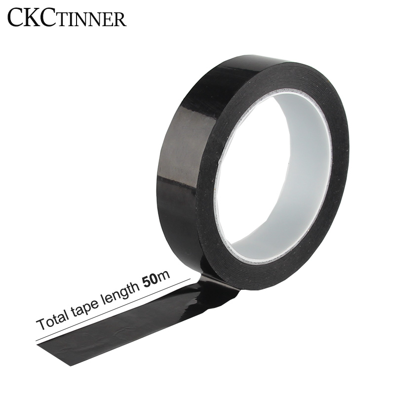 5/8/10/12/15/18/20/25mm x 50M Black High Temperature Resistant Kapton Tape Polyimide For Electric Task/grills/powder coating