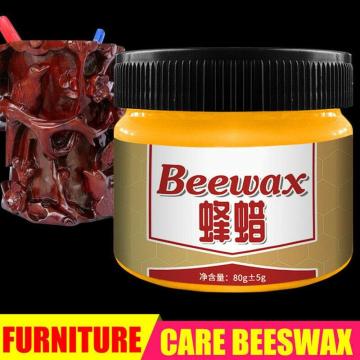 Wood Seasoning Beewax Wood Care Wax Solid Wood Maintenance Furniture Care Beeswax Cleaning Bee Wax with a sponge