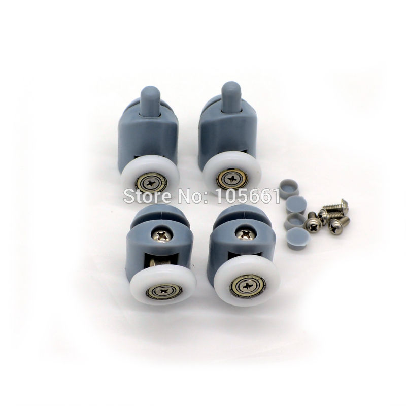 8Pcs/Set Singel Top/Bottom Shower Door Rollers Runners Wheels Pulleys 23MM/25MM/Screw Cover Caps Supplied