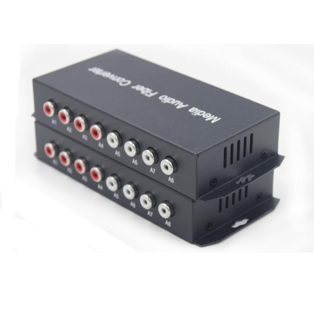 4 Channel Audio over Fiber Optic Media Converter/Extender Singlmode 20Km & Multimode 500m for Broadcasting Intercom System