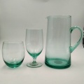 recycled green color glass pitcher wine glass cup
