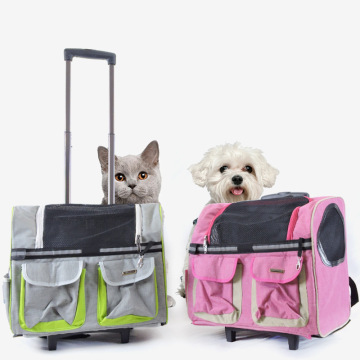 Pet Supplies Dogs Shoulder Trolley luggage Teddy Out suitcase Cat Kitten Cat Cage Out Cats & Dogs Travel Transport Bag on wheels