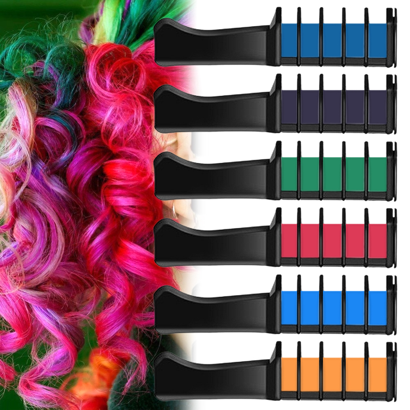 9 Color Disposable Temporary Hair Chalk Hair Dye Comb Hair Chalk Highlighter Crayons Hair Dyeing Tool Disposable Hair Cream TSLM