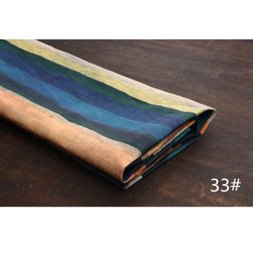 High quality ramie cotton material Colored stripes fabric High-grade summer dresses tissu