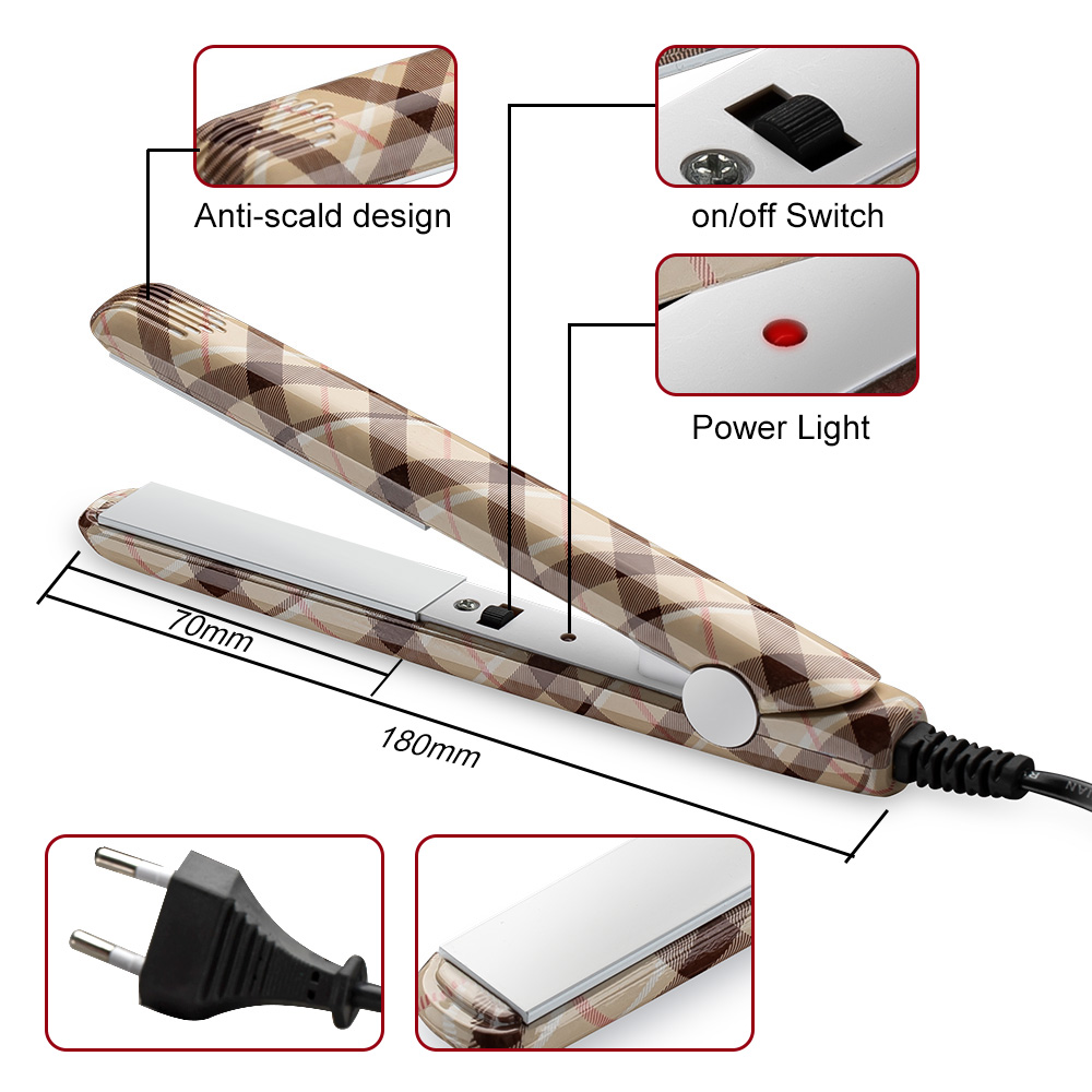 New Mini icon Ceramic Electronic Hair Straighteners Dry & Wet Professional Curler Styling Tools EU Plug