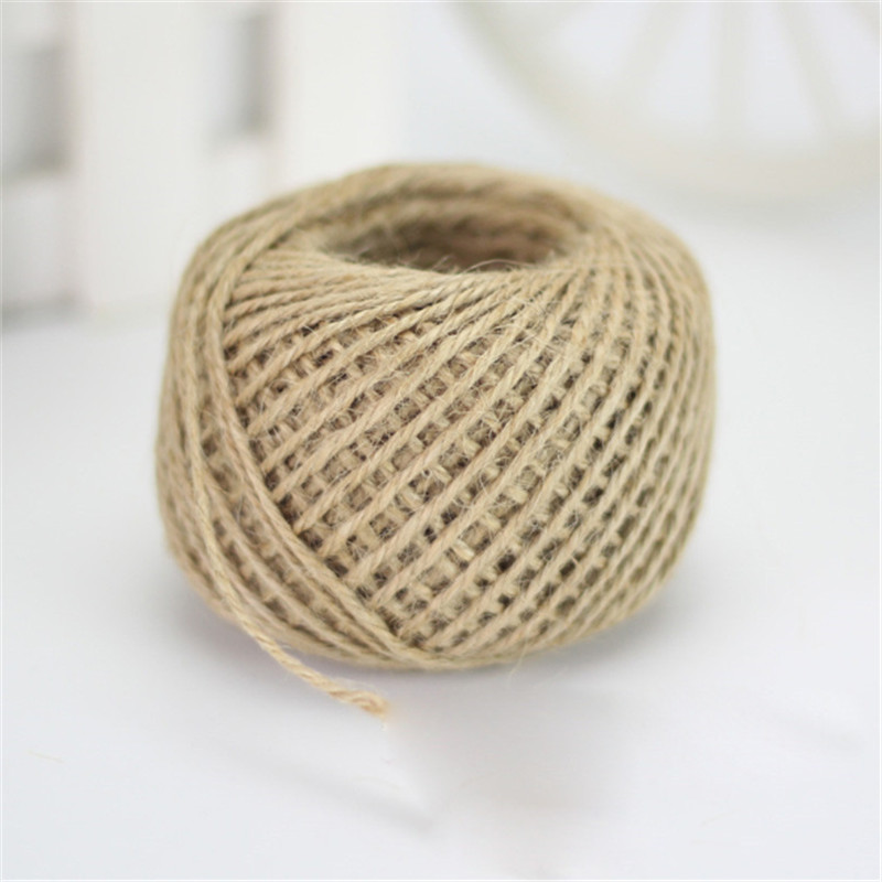 1 Roll 30M Jute Hemp Rope Natural Sisal 2mm Country Label Packaging Wedding Decoration Twisted Rope Rope Event Party DecorationC