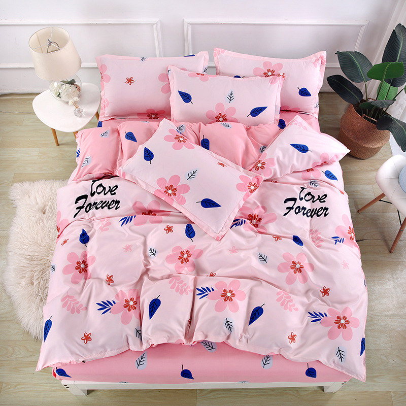 Modern Cartoon Duvet Cover Set Cute Princess Queen Size Bedding Sets Single Double Bed Linen Sheets Soft Polyester Bedclothes