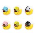 Lovely Lucky Duck Car Ornament Creative Decoration Car Dashboard Toys With Helmet And Chain Funny Car Accessories
