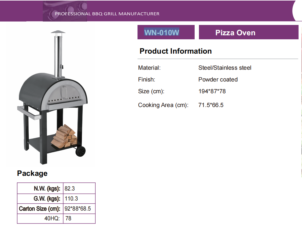Wood Fired Pizza Oven WN-010W
