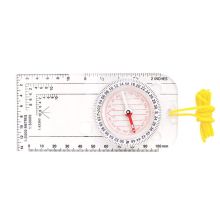 AOTU DC40-3A Portable ABS Compass Scale Ruler Outdoor Hiking Camping Compass Map Tools Transparent