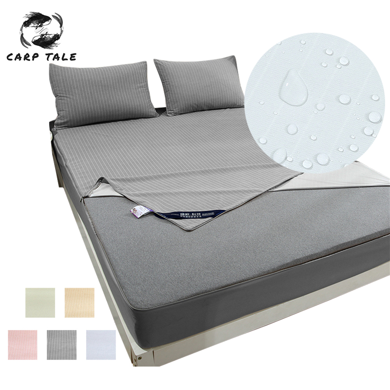 Six Sides Protection Quilted Cotton Waterproof Mattress Cover Breathable Anti Dust Mite Home Hotel Bed Cover Zipper Bedspread