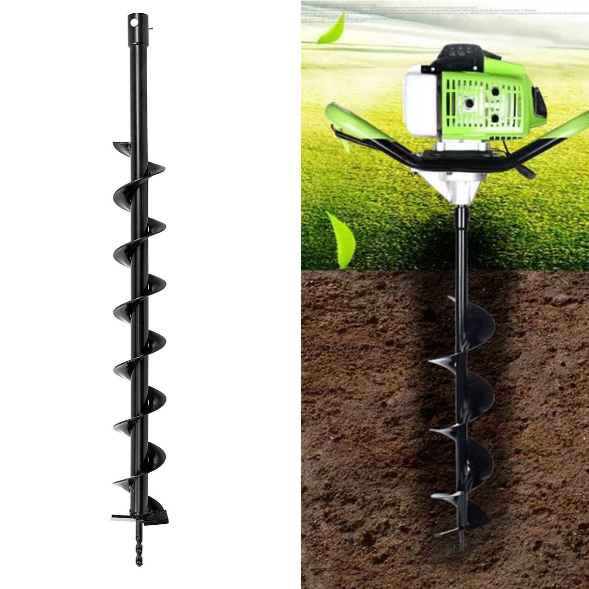 800mm x 80mm Plante Drill Auger Yard Gardening Replacement Tool Auger Drill Bit Hole Digger for Earth Auger