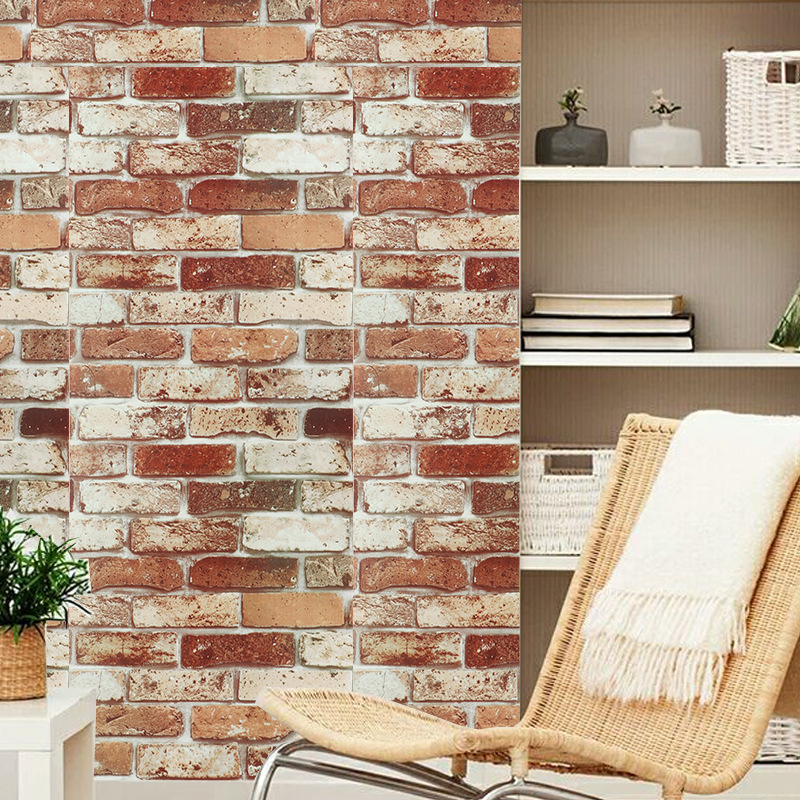Vinyl Self Adhesive Wallpaper Brick PVC Wall Stickers Waterproof Brick Wall Paper For Living Room Kitchen Bathroom Bedroom Decor