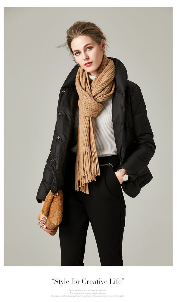 Women Short Stand Collar Down Coat