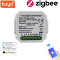 Tuya Smart Zigbee Light Switch Module 1/2 Gang No Neutral 2 Way Wireless Control Works With Alexa Google 220-240V Automation